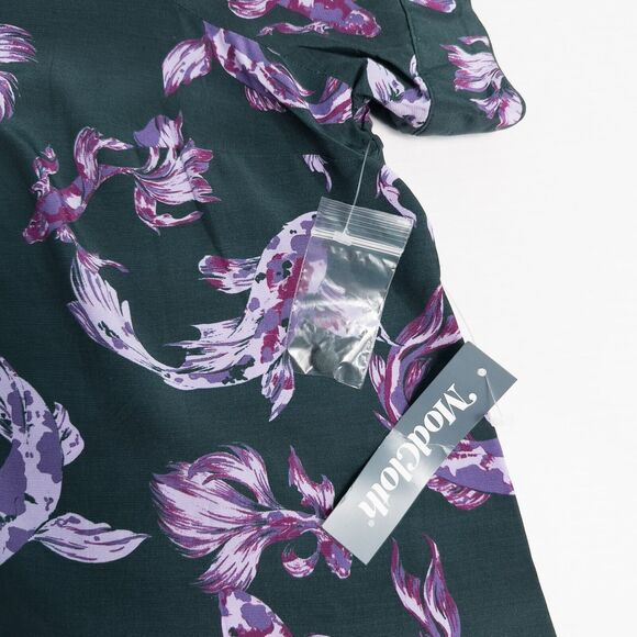 ModCloth Passing Through a Dream Top Emerald Koi Fish Womens 4X Novelty Print - Picture 5 of 13